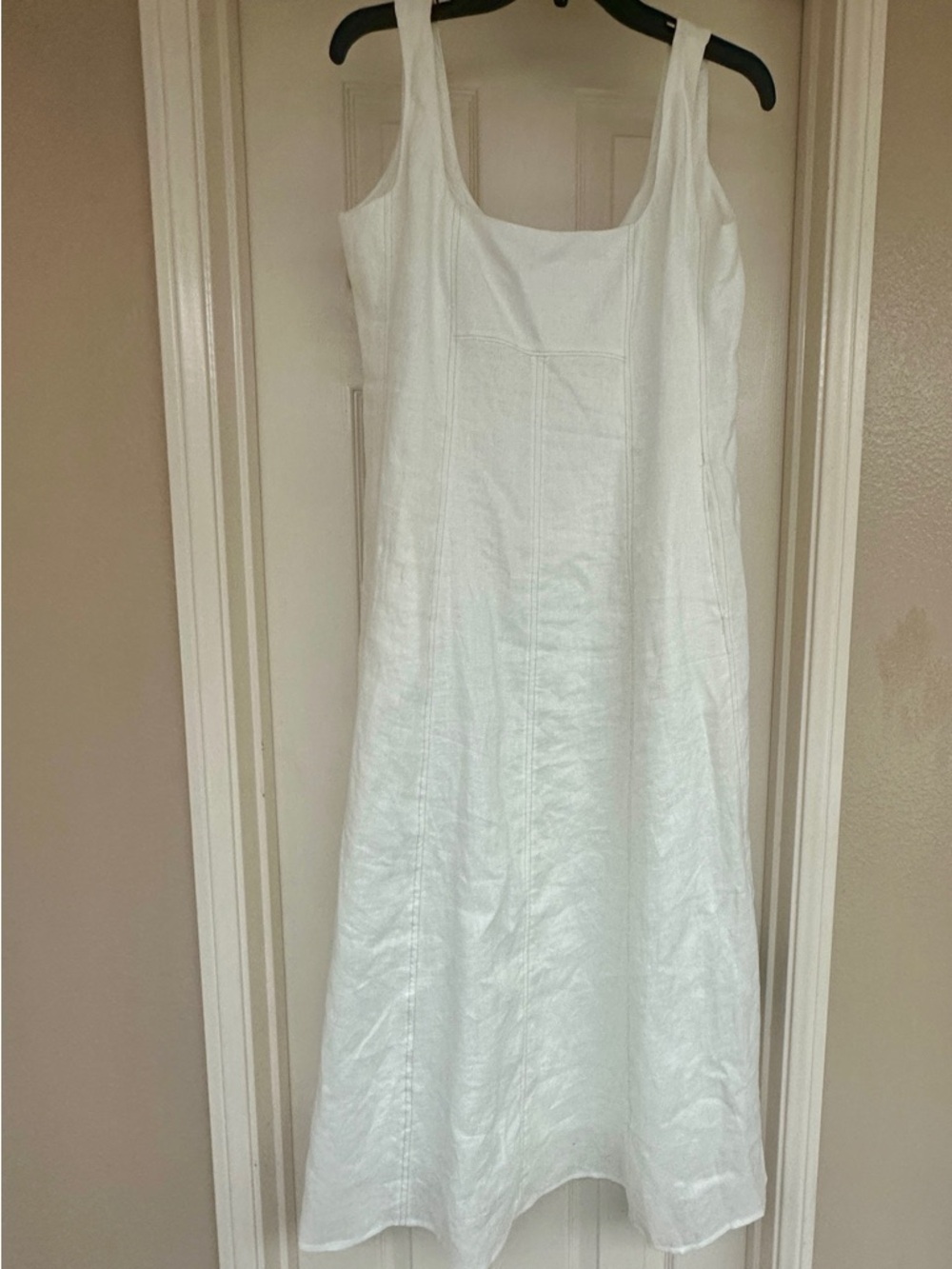 Mango White Linen Maxi Dress